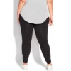 Women's Plus Size Pima High Rise Legging Black - Average | AVENUE LEISURE