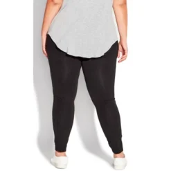 Women's Plus Size Pima High Rise Legging Black - Average | AVENUE LEISURE