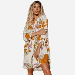 Women's Long Sleeve Floral Buttoned Shirt Dress- Cupshe -Orange/White -Modish Ink Sales GUEST 7c4e7912 d4c5 4d54 99f9 21b7698b5cb6