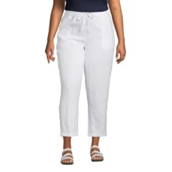 Lands' End Women's High Rise Pull On Tie Waist Linen Crop Pants 12 Lands' End Women's High Rise Pull On Tie Waist Linen Crop Pants -Modish Ink Sales GUEST 7ebf7576 ce4b 4882 9799 9655b425efcb