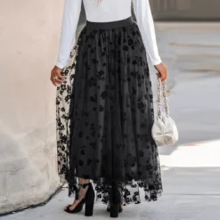 Women's Floral Embroidery Mesh High Waist Skirt - Cupshe -Modish Ink Sales GUEST 83abae0d 6c47 41c8 a08b 6b27c27f40b7