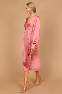 Petal And Pup Womens Noelle Twist Front Pleated Midi Dress 5 Petal And Pup Womens Noelle Twist Front Pleated Midi Dress - Image 3