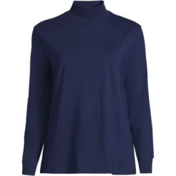 Lands' End Women's Plus Size Long Sleeve Super T Mock -Modish Ink Sales GUEST 884d76b6 c312 46c5 a63b d23426edd570