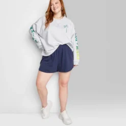 Women's Ascot + Hart Graphic Pull On Shorts - Blue -Modish Ink Sales GUEST 8a649b02 14ec 442a 96d0 3b0abf6668fd