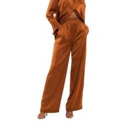 August Sky Women's Solid Satin Wide Leg Pants -Modish Ink Sales GUEST 8b1421df df55 453e b92e 3b58c6b8cc45