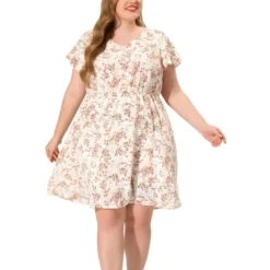 Agnes Orinda Women's Plus Size V Neck Elastic Waist Ditsy Floral Midi Dresses 21 Agnes Orinda Women's Plus Size V Neck Elastic Waist Ditsy Floral Midi Dresses -Modish Ink Sales GUEST 8ec6dee6 2306 4153 9316 0cef1e8b2424