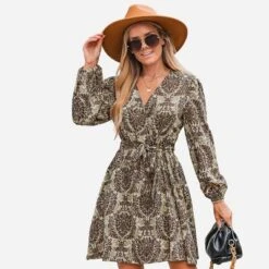 Women's Ornate Print Surplice Neck Mini Dress - Cupshe -Modish Ink Sales GUEST 9025d39b 6355 441a 8ede 00daf3875115