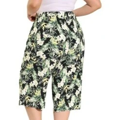 Agnes Orinda Women's Plus Size Floral Trouser Elastic Waist Casual Capri Pants -Modish Ink Sales GUEST 91d9bfec 9f07 42a3 908d e76b0a92977b