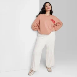 Women's Ascot + Hart Wide Leg Graphic Knit Pants - Off-White -Modish Ink Sales GUEST 931818c3 23e5 4fcb 933b c382628e61fd