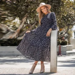 Women's Ditsy Floral Round Neck Maxi Dress - Cupshe -Modish Ink Sales GUEST 945f5288 a6cf 47c5 a535 ef29fc830670