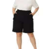 Agnes Orinda Women's Plus Size Knee Lenth Jogger Pocket Track Cargo Shorts
