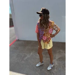 Women's Ascot + Hart Graphic Pull-On Shorts - Yellow -Modish Ink Sales GUEST 9732f737 b487 47ca a858 0363525eba45