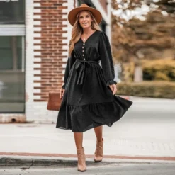 Women's Clip Dot Belted A-Line Midi Dress - Cupshe -Modish Ink Sales GUEST 976e1af5 4bb5 44b7 8277 f87f14d048d6