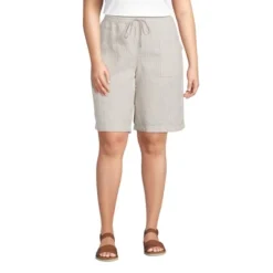 Lands' End Women's High Rise Pull On Elastic Waist 10" Linen Bermuda Shorts 9 Lands' End Women's High Rise Pull On Elastic Waist 10" Linen Bermuda Shorts -Modish Ink Sales GUEST 977064c4 322b 4b0a a65f 8ebf49d490f6