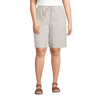Lands' End Women's High Rise Pull On Elastic Waist 10" Linen Bermuda Shorts 6 Lands' End Women's High Rise Pull On Elastic Waist 10" Linen Bermuda Shorts - Image 4