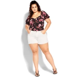 Women's Plus Size Adored Denim Short - Ivory | CITY CHIC -Modish Ink Sales GUEST 9797e183 5aec 4012 8a3c 2e62f2116050
