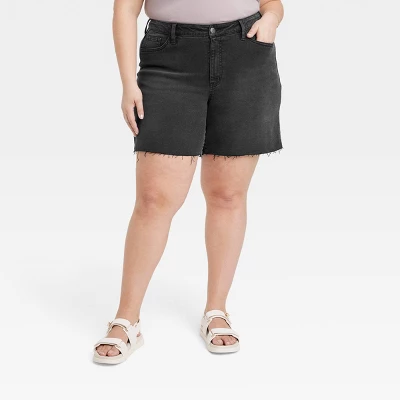 Women's High-Rise Bermuda Jean Shorts - Ava & Viv™ 5 Women's High-Rise Bermuda Jean Shorts - Ava & Viv™ - Image 3