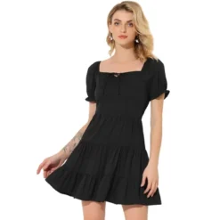 Allegra K Women's Square Neck Ruffle Sleeve Smocked Back Tiered Flowy Dress -Modish Ink Sales GUEST 9cfa0648 81fa 4368 b5c5 128b2de32645