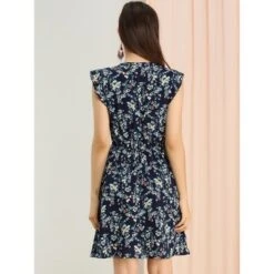 Allegra K Women's V-Neck Ruffle Cap Sleeve A-Line Floral Chiffon Dress 12 Allegra K Women's V-Neck Ruffle Cap Sleeve A-Line Floral Chiffon Dress -Modish Ink Sales GUEST 9d3bf617 2ae5 48eb 9359 109ffdbbfd73