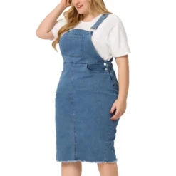 Agnes Orinda Women's Plus Size Bodycon Back Vent Raw Hem Denim Midi Overall Dresses -Modish Ink Sales GUEST a3fb317b 5ac8 46b6 b805 f83dc6474f1d