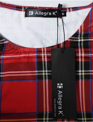Allegra K Women's Summer Plaid Dresses Mini A-Line Sleeveless Fit And Flare Dress 5 Allegra K Women's Summer Plaid Dresses Mini A-Line Sleeveless Fit And Flare Dress - Image 3