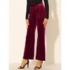 Allegra K Women's Velvet Tie Waist Stretchy Wide Leg Pants With Pockets -Modish Ink Sales GUEST accf5714 ddfe 421c 9c1a dda8bdacb6f7