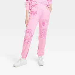 Women's Sanrio Hello Kitty Two-Tone Graphic Jogger Pants - Pink -Modish Ink Sales GUEST ae683fda e56a 4e51 9775 a0c5caa13955