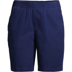 Lands' End Women's Mid Rise Elastic Waist Pull On 10" Knockabout Chino Bermuda Shorts -Modish Ink Sales GUEST af524add 93a2 4652 af61 2b4ac635cf47