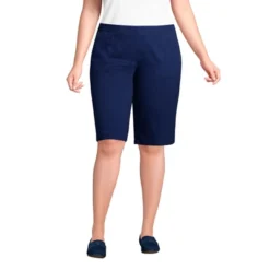 Lands' End Women's Plus Size Mid Rise Elastic Waist Pull On 12" Knockabout Chino Bermuda Shorts -Modish Ink Sales GUEST b32f173d b448 4c1c 9c7a db5213197d09