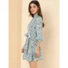 Allegra K Women's Floral 3/4 Bell Sleeve Smocked Belted Flare Ruffle Dress -Modish Ink Sales GUEST b569f8b7 b80f 44c3 acfb 4b468fc648dd
