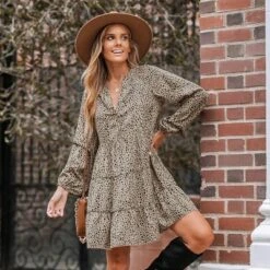 Women's Speckled Print Peasant Sleeve Mini Dress - Cupshe -Modish Ink Sales GUEST b6f90621 93a2 4e5d 8d90 eb6e05909de6