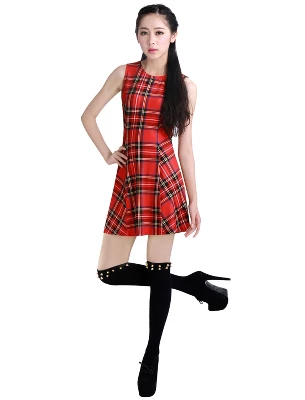 Allegra K Women's Summer Plaid Dresses Mini A-Line Sleeveless Fit And Flare Dress 4 Allegra K Women's Summer Plaid Dresses Mini A-Line Sleeveless Fit And Flare Dress - Image 2