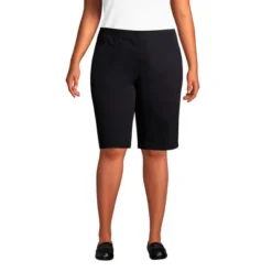 Lands' End Women's Plus Size Mid Rise Elastic Waist Pull On 12" Knockabout Chino Bermuda Shorts -Modish Ink Sales GUEST b729c39c 5779 4fb1 b74c ab3c474be6fe