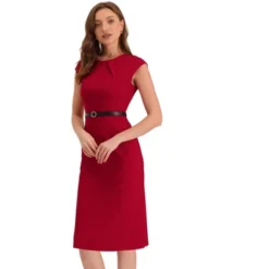 Allegra K Women's Elegant Business Round Neck Belted Cap Sleeve Work Sheath Dresses 13 Allegra K Women's Elegant Business Round Neck Belted Cap Sleeve Work Sheath Dresses -Modish Ink Sales GUEST ba2b3585 a58f 4bc0 8a28 4b69cc4a7aca