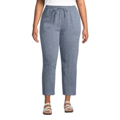 Lands' End Women's High Rise Pull On Tie Waist Linen Crop Pants 10 Lands' End Women's High Rise Pull On Tie Waist Linen Crop Pants -Modish Ink Sales GUEST bc6844bc 7aa7 4622 a8bb 1cbe83da2c7d
