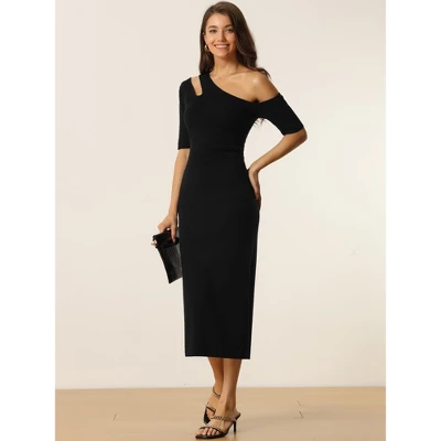 Seta T Women's Spring Fall Short Sleeve Cutout Off Shoulder Bodycon Midi Sweater Dresses 3 Seta T Women's Spring Fall Short Sleeve Cutout Off Shoulder Bodycon Midi Sweater Dresses