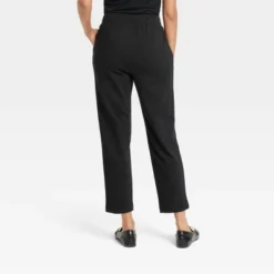 Women's High-Rise Regular Fit Tapered Ankle Knit Pants - A New Day™