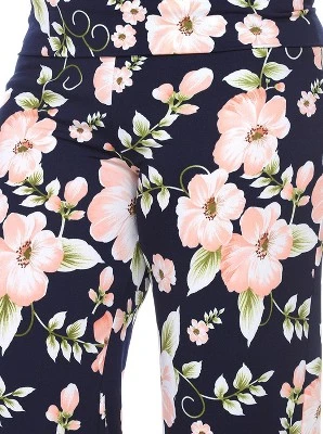 Women's Plus Size Floral Printed Palazzo Pants - White Mark 3 Women's Plus Size Floral Printed Palazzo Pants - White Mark