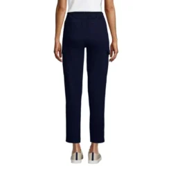 Lands' End Women's Sport Knit Denim High Rise Cargo Ankle Pants