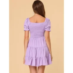 Allegra K Women's Square Neck Ruffle Sleeve Smocked Back Tiered Flowy Dress -Modish Ink Sales GUEST cf259b71 98f6 4753 a16f edf85574d9e2