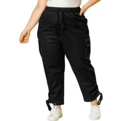 Agnes Orinda Women's Plus Size Drawstring Elastic Waist Cargo Pants With Pockets -Modish Ink Sales GUEST d012f12a 631b 4b60 b6fa bf06ab44abb6