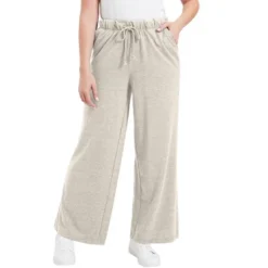 June + Vie By Roaman's Women’s Plus Size French Terry Wide-Leg Pant -Modish Ink Sales GUEST d3f33e1a 1b07 4bc2 abcc 91c18f8f9a18