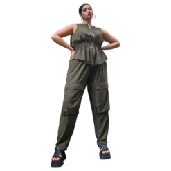 Rebdolls Women's Dylann Nylon Cargo Joggers -Modish Ink Sales GUEST d50dbea4 6fe8 44c5 b49e 40f82b3e1ec1