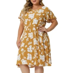 Agnes Orinda Women's Plus Size V Neck Elastic Waist Ditsy Floral Midi Dresses 18 Agnes Orinda Women's Plus Size V Neck Elastic Waist Ditsy Floral Midi Dresses -Modish Ink Sales GUEST d54daa41 6c54 4d98 8276 5368a292fa8b
