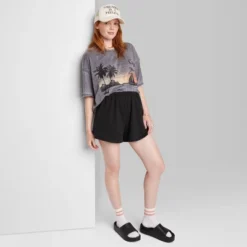 Women's Ascot + Hart Graphic Pull-On Shorts - Black -Modish Ink Sales GUEST d69798c7 08b1 44a0 b116 023ee6ba8f5b