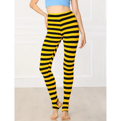 Allegra K Women's Printed High Waist Elastic Waistband Yoga Stirrup Pants 3 Allegra K Women's Printed High Waist Elastic Waistband Yoga Stirrup Pants