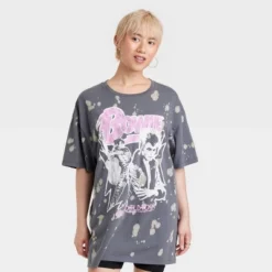 Women's David Bowie Short Sleeve Graphic T-Shirt Dress - Gray -Modish Ink Sales GUEST da7b3040 fc35 4c3a 9182 5ff5a93c65ea