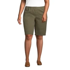 Lands' End Women's Plus Size Mid Rise Elastic Waist Pull On 12" Knockabout Chino Bermuda Shorts -Modish Ink Sales GUEST dc5a7d81 f01d 46e4 9ab4 50ee6dd7a0ab