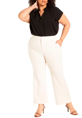 ELOQUII Women’s Plus Size The 365 Suit Crop Flare Leg Trouser 5 ELOQUII Women’s Plus Size The 365 Suit Crop Flare Leg Trouser - Image 3