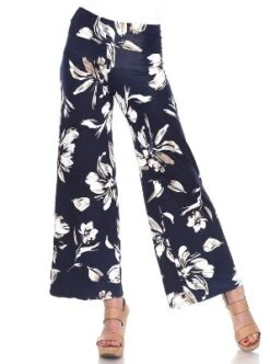 Women's Flower Printed Palazzo Pants - White Mark -Modish Ink Sales GUEST ddd95cd4 34cb 4a6b 90c5 a979ec4188f5